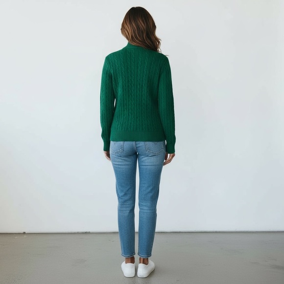 Ralph Lauren | cable knit mock neck full zip cardigan XS - Picture 3 of 11